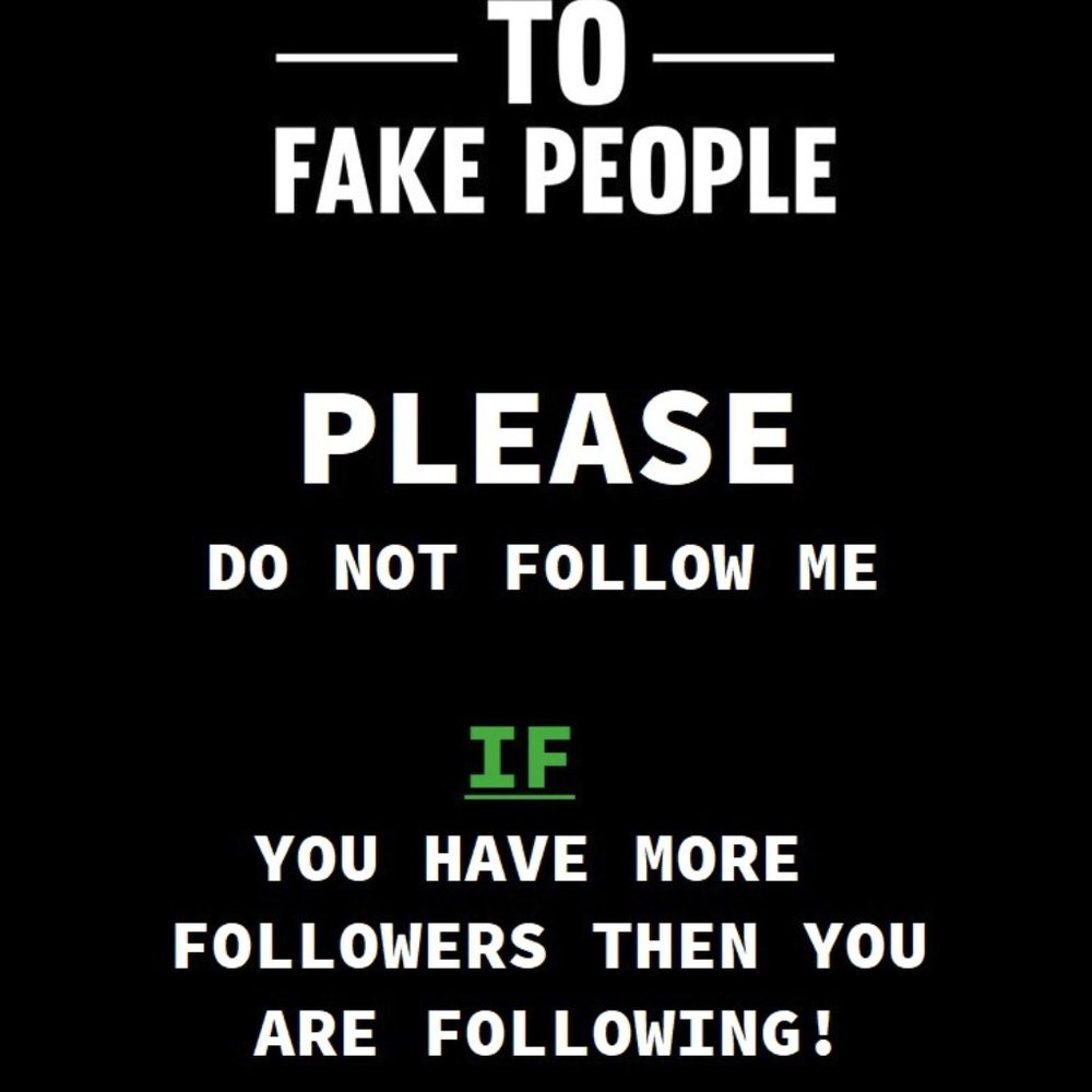 TO THE FAKE PEOPLE